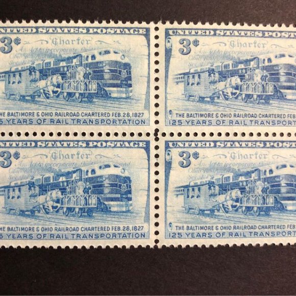 1952 B & O Railroad 4x6 Framed Stamp Art, Unused Vintage USA #FR1006 - Picture 3 of 7